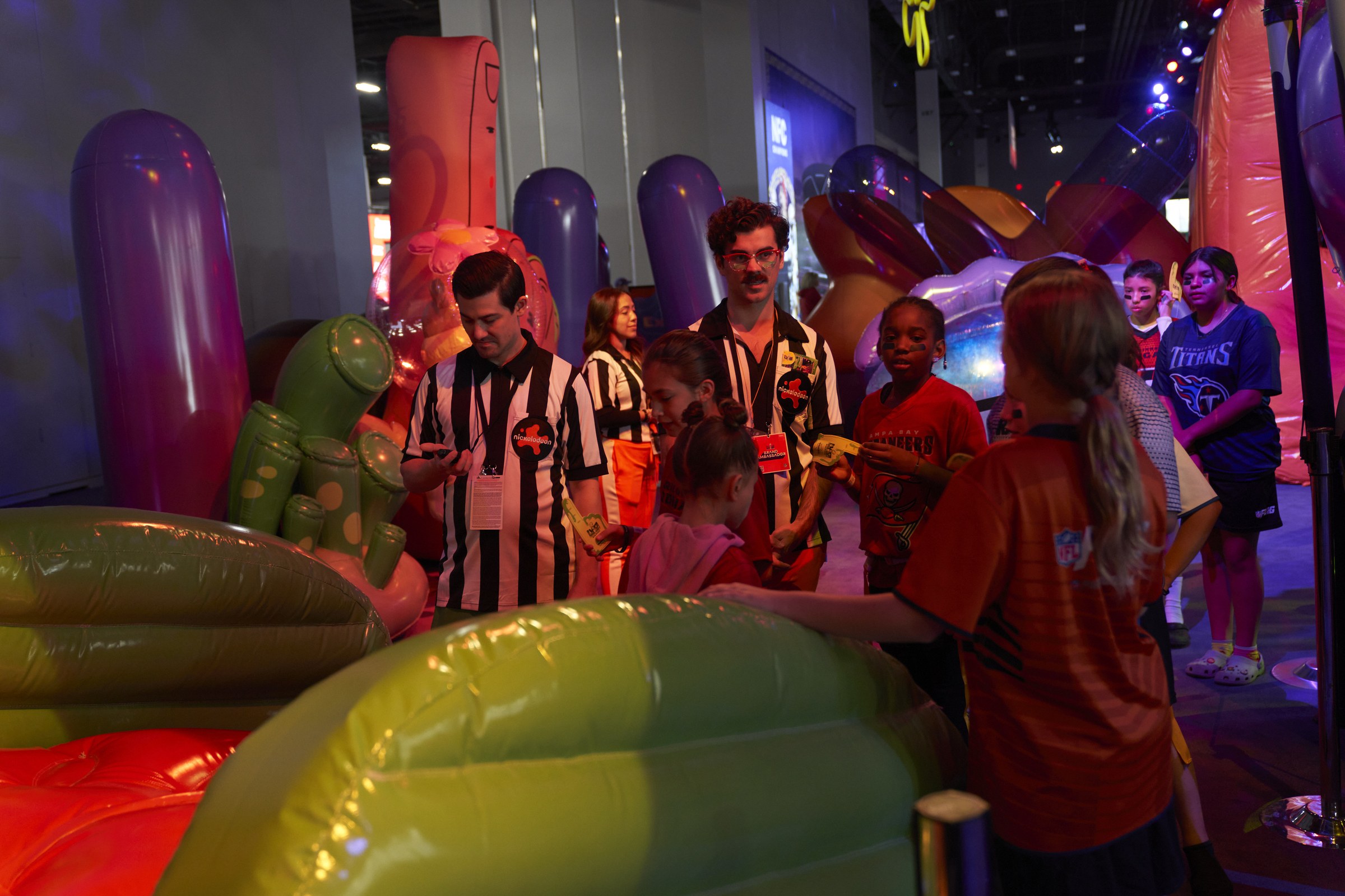 Referees with kids at activation