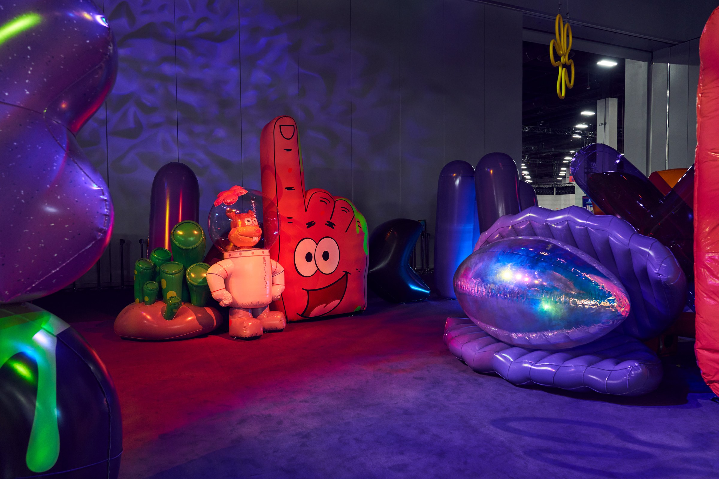 Burger blimp bouncy castle