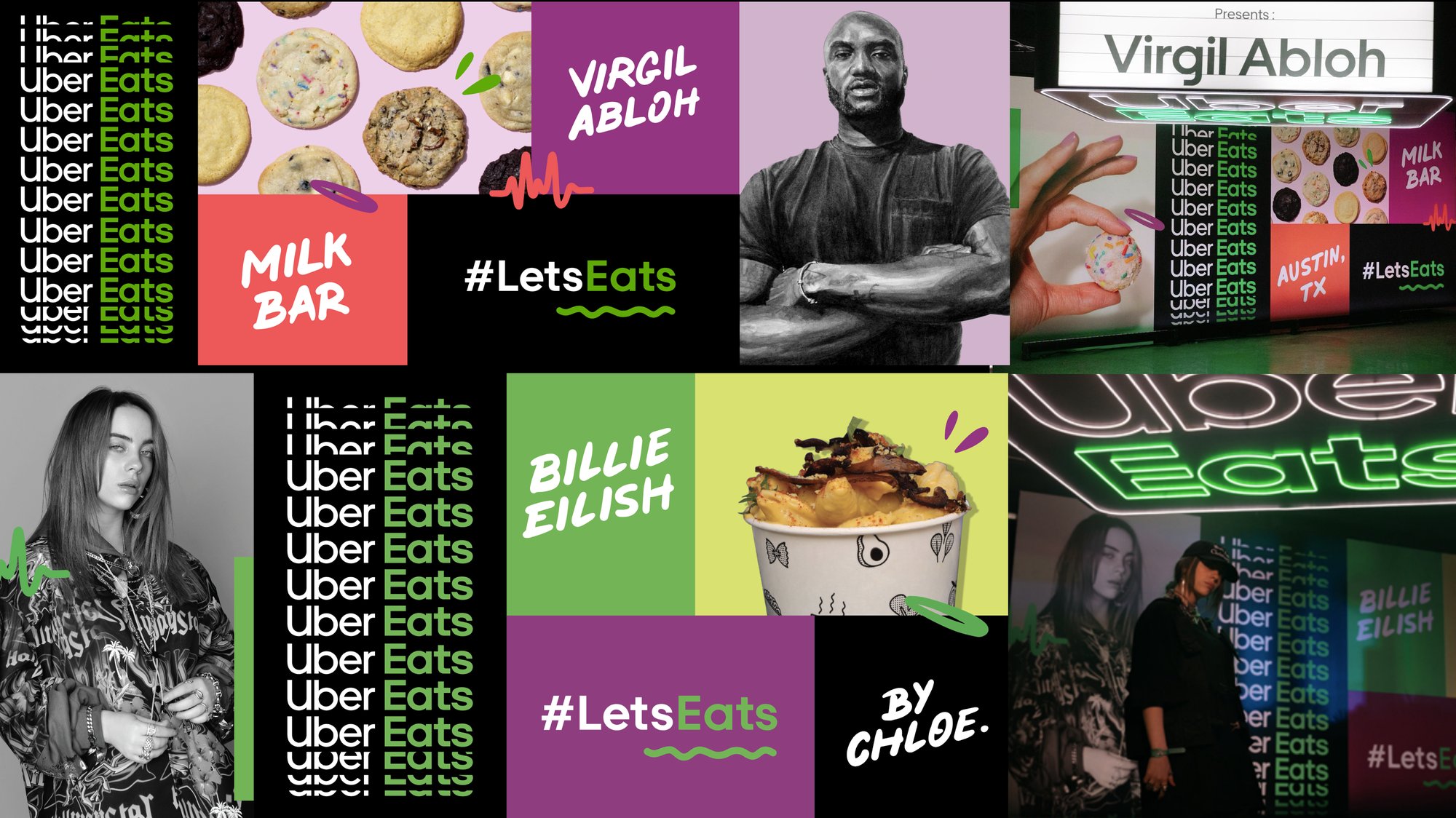 Let's Eats campaign artwork with artist collaborators